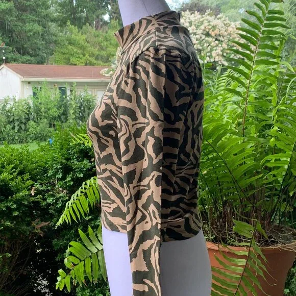 ASOS Noisy May Organic Cotton High Neck Zebra Print Top - Picture 7 of 15